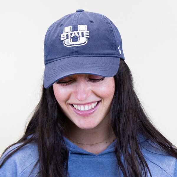 utah state hat metallic navy womens